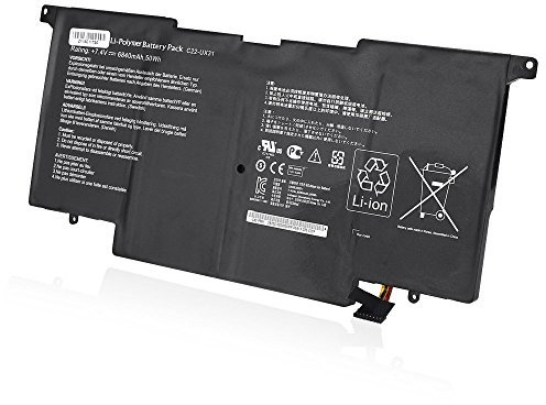 Laptop Battery Compatible for ASUS C22-UX31 C23-UX31 ZenBook UX31A UX31E Ultrabook [Li-Ion 4-Cell 7.4V 6840mAh/50Wh]