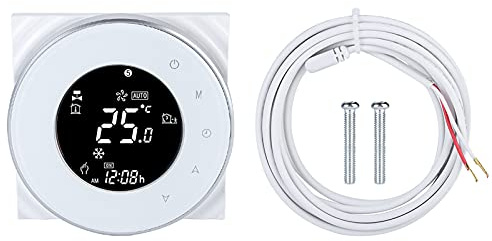 Termostato Digital para calefacción Suelo Radiante eléctrico LCD táctil - Control Remoto eficiente, Doble Sensor Temperatura, programación fácil para hogar y aerotermia