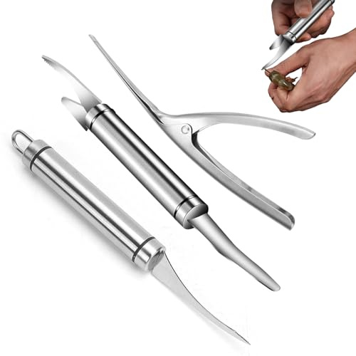 3 Pièces Decortiqueur Crevettes, Eplucheur Crevette Tout En 1, Eplucheur De Crevettes En Acier Inoxydable, Éplucheur De Crevettes5 En 1 Pour Des Produits Tels Que