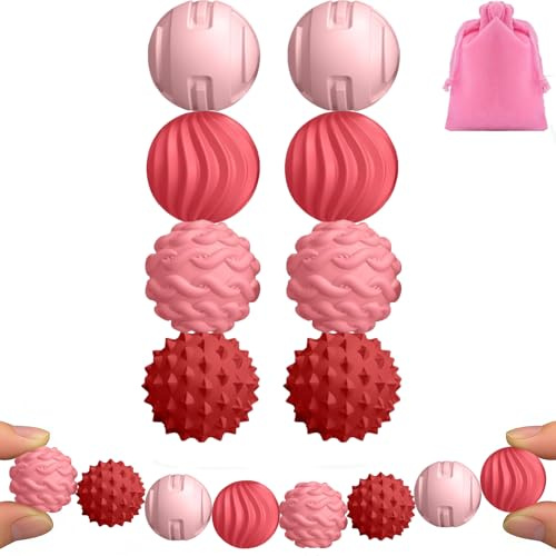 8 Stück Magnetische Fidget Toys，Antistressball，Adhs Spielzeug，Adhs Hilfsmittel，Magnet Spiel，Sensorisches Spielzeug für Finger, Magnetische Bälle ,Einfaches Fidget-Spielzeug (Rosa)