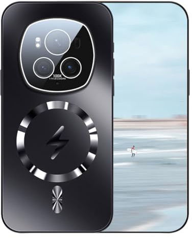 UPLAI Magnetico Cover per Honor Magic 6 Pro (Magic6 Pro), Ultra Sottile Antiurto Opaco Custodia, con Pellicola Lenti, Premio Silicone Tocco Confortevole Elegante Caso. Nero