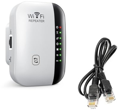 JZK WiFi Extender Booster, 2.4GHz Wireless Internet Repeater with Ethernet Port, Covers Up to 3000 Sq.Ft and Multiple Devices, AP/Repeater Modes