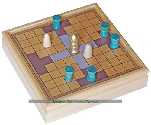 WE Games Tablut, Viking Tafl Brettspiel - Holzspielbrett 9x9, Holzfiguren und Klappkarton mit Innenaufbewahrung - Historisches Strategiespiel für 2 Spieler ab 14 Jahren