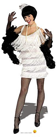 Star Cutouts SC214 Broadway Flapper in White Dress Lifesize Cardboard Cutout – Great Gatsby 1920s Party Decoration, Roaring Twenties Fancy Dress Display & Photo Booth Prop
