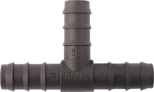 Irriga Pipe Fitting: 13mm Tee (Pack of 5), Barbed Connector for Garden/Patio Automatic Irrigation Water Supply Pipe