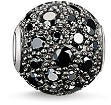 Thomas Sabo Damen-Bead KARMA Crushed Pavé 925 Silber Zirkonia schwarz - K0109-643-11