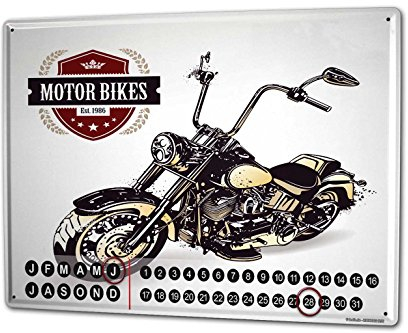 Wandkalender 2019 Jahreskalender Dauerkalender 2020 Kalender 2021 Terminplaner Fotokalender Motorrad Garage Chopper Motorrad Metall Magnet