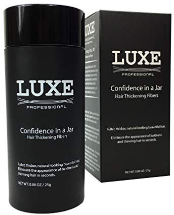 Fibras espesantes para el cabello LUXE con queratina natural - ¡Tratamiento para 2 meses! - Probado por dermatólogos - Hipoalergénico - Multiples colores disponibles. Gris