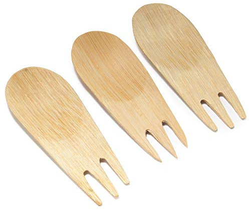 BambooMN Brand - 3.25 (8.3cm) Disposable Bamboo Veneer Tasting Sporks, 24 pcs