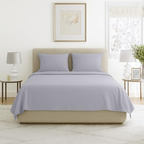 Home, Silver Brushed Microfiber Set-4 Piece Bed Linens-Fitted & Flat Sheets, 2 Pillowcases-Wrinkle by Lavish (Full, Gray)