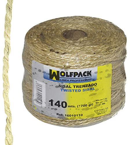 Wolfpack 16010110 Corda in Sisal, rocchetto da 700 g, 140 m
