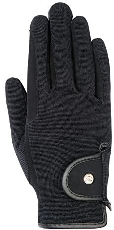 Reithandschuhe -Professional Nubuk Lederimitat- 9191 schwarz/schwarz 8