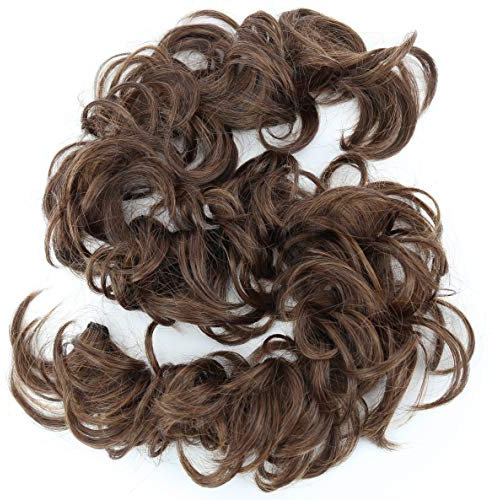 CAISHA XXL Posticcio Capelli Elastici Acconciature Da Sposa Voluminoso Riccio Chignon Miscela Marrone HW3