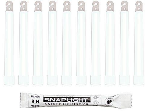 Cyalume SnapLight Knicklichter in weiß (500-er Pack) - 15 cm Glow Sticks mit Haken am Ende - ultra helle Light Sticks mit einer Leuchtdauer von 8 Stunden