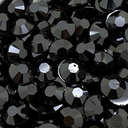 Little Snow Direct® Pack of 1000 Resin Crystal Flat Back Rhinestones Diamante Gems Nail Art & Crafts (Black, 2mm)