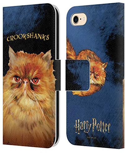 Head Case Designs Offizielle Harry Potter Crookshanks Prisoner of Azkaban II Leder-Wallet-Hülle Kompatibel mit Apple iPhone 7/8 / SE 2020 & 2022
