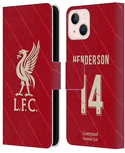 Head Case Designs Officially Licensed Liverpool Football Club Jordan Henderson 2021/22 Players Home Kit 2nd Group Leather Wallet Case Compatible With Apple iPhone 13