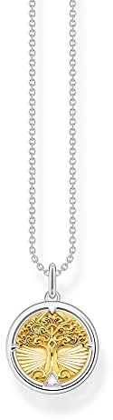 Thomas Sabo Sabo Kette Tree of Love aus 925er Sterlingsilber 750er Gelbgold-Vergoldung, Länge: 40cm - 45cm, KE2137-849-7-L45V