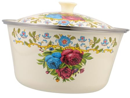 YARNOW Becken Aus Emaille Große Rührschüssel Aus Glas Email- Suppenschüsseln. Emaillierte Teller Emailliertes Becken Emaille-tabletts Schale Aus Weiß Rund Brot Obst Große Schüssel