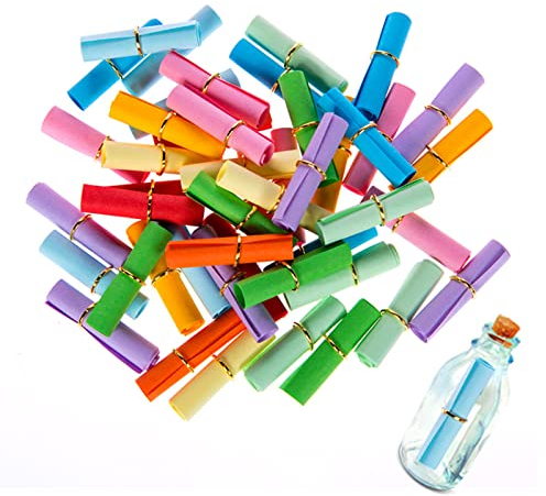 IFUDE Lose zum Selber Beschriften, 100 Rolle Tombola Uunbedruckt Leere Lose Bunte Mischung kleine Zettel zum beschriften Los unbeschriftet für Kindergeburtstag oder Wunscherfüller