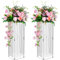 Nuptio Wedding Centerpieces for Tables Vases - 2 Pcs 60cm Tall Flower Vase Flowers Stand for Party Tables Decorations - Elegant Bulk Weddings Decoration Table Geometric Crystal Centerpiece Stands