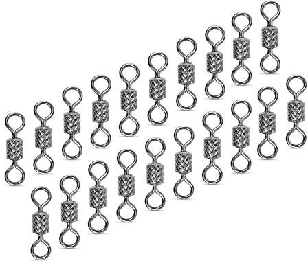 AMZfishing NEU 20x Power Angelwirbel | Wirbel Angeln | Wirbelsortiment | Wirbelset | Wirbel Angeln | Angelwirbel | Angelwirbel Set | Angeln Wirbel | Angelzubehör Wirbel Set (Diamant 20, 12)