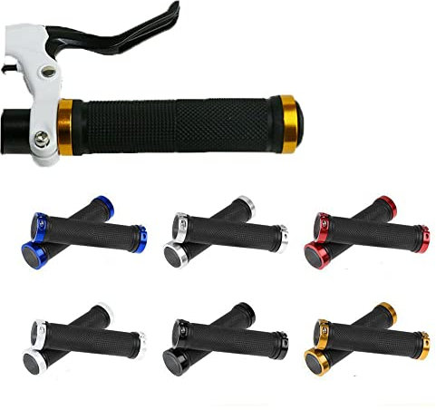 Botanique Handlebar Grips Mountain Bike Double Lock On BMX MTB Bike Grips Bicycle Scooter Cycle Aluminium Non-Slip Grips Lightweight (Blue)