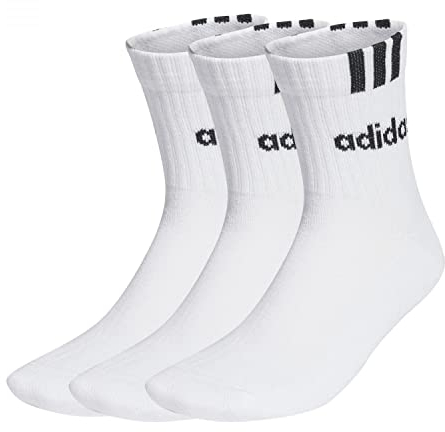 adidas Set Di 3 Paia Di Calzini Lineari 3-Stripes, Calzini, Bianco Nero, Xs, Unisex-Adult