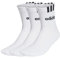 adidas Mixte enfant 3-Stripes Linear Half-Crew Cushioned Socks 3 Pairs, White/Black, 7-8 Years