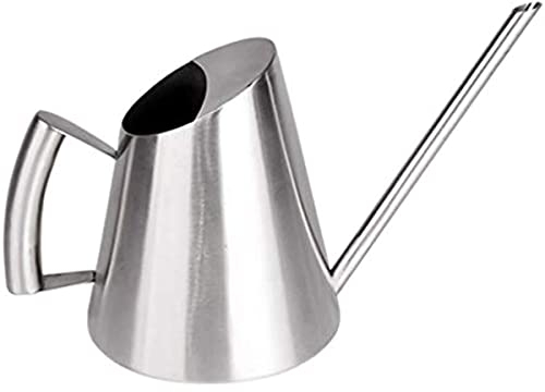 EdirFtra Hervidor de Agua metálico de Acero Inoxidable, con Boca Larga, Adecuado para Plantas al Aire Libre e Interiores, hervidor de Agua de 900 ml