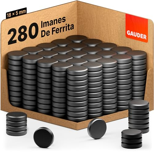 GAUDER Magnets for Whiteboard, Notice Board & more (18 x 5 mm) | 280x Magnets for Crafts | Fridge Magnets