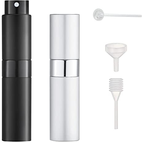 Yrlehoo 2 unidades atomizador de perfume rellenable, vacío atomizador de perfume para bolso de viaje, mini botella de spray portátil, atomizador de bolsillo para viajes de 8 ml