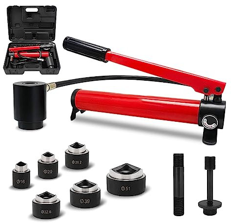 Kit de sacabocados hidráulico de 15 toneladas, juego de cortadores de orificios para conductos de 22-60 mm, kits de herramientas KO con 6 troqueles, herramientas para atornillar láminas de metal