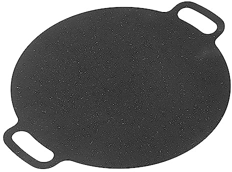 Poêle à Griller Coréenne Revêtement Antiadhésif Rond Barbecue Plaque Chauffante pour la Cuisson Intérieure et Extérieure Plaque Chauffante Ronde Antiadhésive Coréenne Barbecue