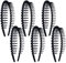 Cinaci Lot de 6 bandeaux de sport antidérapants en plastique noir ondulé mat avec peigne à dents élastiques fins pour femmes, hommes, filles, adolescents et enfants