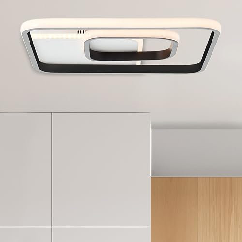 Lightbox LED Deckenlampe mit 40 x 40 cm - zeitlose Deckenleuchte - 34 W - 3600 lm - 3000 K - aus Metall/Kunststoff - in Weiß/Schwarz