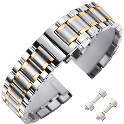 Nixiamy Edelstahlarmband Metall Uhrenarmband14mm 16mm 18mm 20mm 21mm 22mm 24mm Edelstahl Gebürstet Armband Smartwatch klassisches Universal Ersatzarmband für Damen Herren