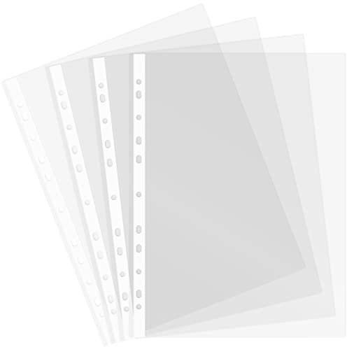 Grafoplás Lot de 10 pochettes en plastique A4 transparentes en verre polypropylène de qualité supérieure - Dos renforcé - 11 trous - Parfait pour protéger les documents de bureau et scolaires