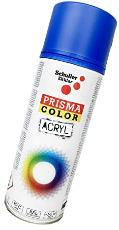 BISOMO Lackspray Acryl Sprühlack Prisma Color RAL, Farbwahl, glänzend, matt, 400ml, Schuller Lackspray:Enzianblau RAL 5010 Matt