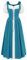 Damen Mittelalterliche Corsagenkleid A-Linie Schulterfrei mit Taschen Country Überkleid Blau M