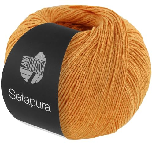 LANA GROSSA Setapura | Angenehm weiches, mattes Seidengarn | Handstrickgarn aus 100% Seide | 50g Wolle zum Stricken & Häkeln | 200m Garn FB10