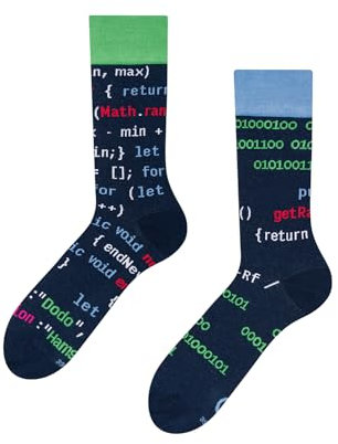 Dedoles Socken Unisex Damen Herren & Kinder Baumwolle viele lustige Designs 1 Paar Geschenk links rechts verschieden, Farbe: Blau, Motiv: Entwickler Developer Coding, Gr. 43-46