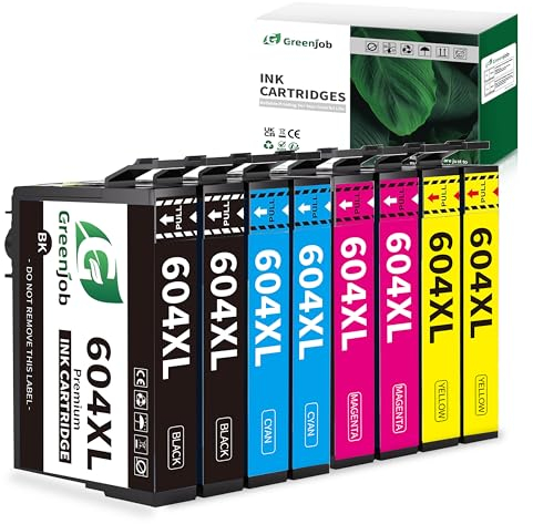 Greenjob 604XL Patronen für Epson 604 Patronen Kompatibel mit Epson Expression Home XP-2200 XP-2205 XP-3200 XP-3205 XP-4200 XP-4205 Workforce WF-2910 WF-2930 WF-2935 WF-2950 (8er-Pack)