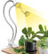 GlowUp Doppia Testa Portalampada E27 con Pinza, 360° Regolabile Lampada a Collo di Cigno Clip, Supporto per lampada a LED con 1.25M Cavo e doppio interruttore, lampada da lettura con pinza