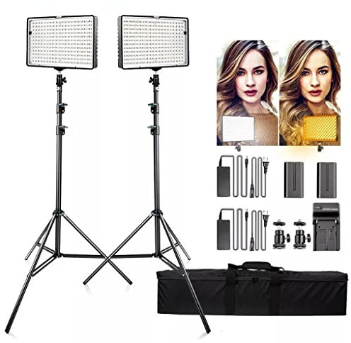 Kit de luz LED para vídeo L4500 Regulable 3200K-5600K 15W CRI 95 lámparas fotográficas de Estudio Panel de Metal con trípode para Disparar