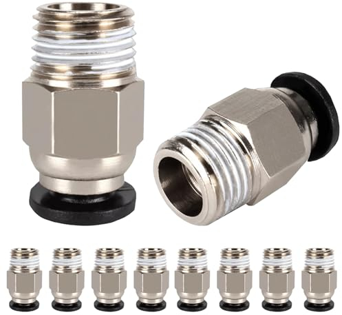 10 Stück Pc4-M10, Pc4-M10 Pneumatischer Anschluss, Ptfe Tube Quick Push Fitting, Pneumatic Fitting, Ptfe Tube Verbinder, Ptfe Anschluss, Schnellverbinder Zum Einstecken Für 3D-Drucker