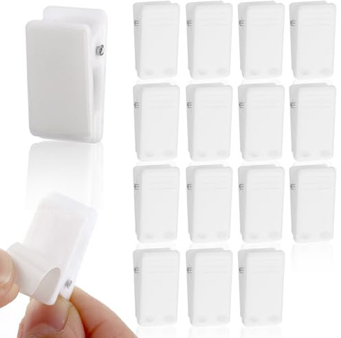 AHQiZFX 15 stück Klebrige Federclips,Selbstklebende Federklammer,Outdoor Selbstklebend Wandclips,weiß Kunststoff Klebeklammern,Deko Clip Wandteppich Clips,zur Hängende Fotoclips für Zuhause Büro Poste