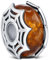 KEQ Abalorio ondulado de cristal de Murano, Colgante Transparente para Pulsera y Cadena para Mujer, Flor Charms de Plata 925,Abalorio Compatible Pandora Gnoce y Trollbeads (Red de araña)