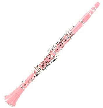 Klarinette Bb-Klarinette Für Anfänger Und Schüler B-Klarinette 17 Tasten Mit Etui Ständer Gurt 2 Zylinder 8 Kissen(Pink)