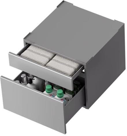 TT-YEC Base Per Lavatrice Con Cassetto, Base in Acciaio, Base Rialzata Per Mobili in Metallo Resistente, Cassetto Rimovibile Di Grande Capacità, Base Per Lavatrice Stabile,Gray b